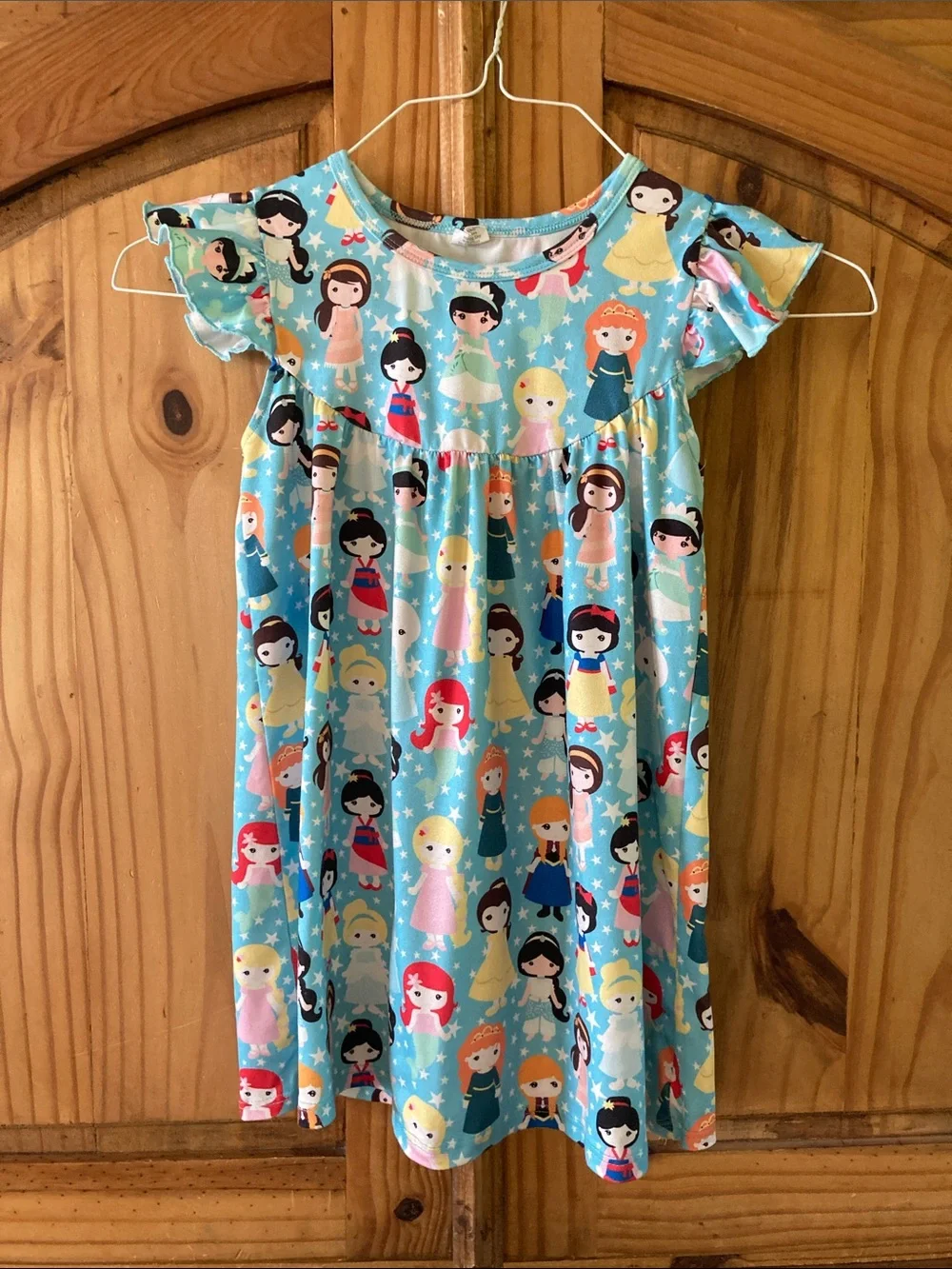 Girls blue princess short sleeve nightgown size 4T